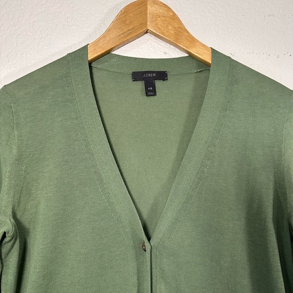 J. Crew Women's Green Cotton Cardigan Sweater XXS - Picture 2 of 6